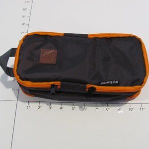 Well Traveled 3-section compact toiletry kit - padded ripstop nylon - brown